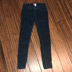 Dark Teal Blue/Green Velvety Jeans